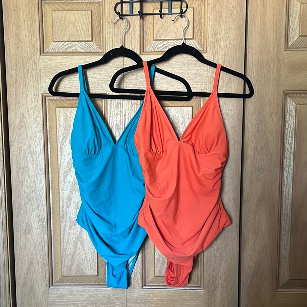 Vibrant Women's Swimwear Set - Blue and Orange - Picture 1 of 6